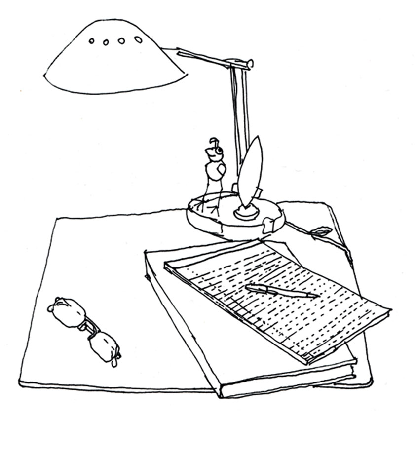 B. Steven Verney writing desk drawing.